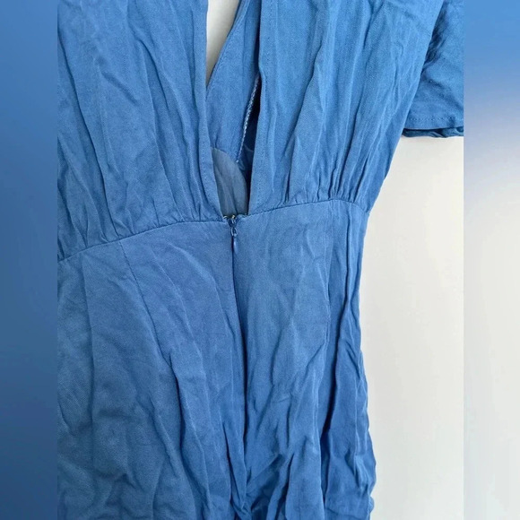 Fashion Nova Bebe Blue  Wrap Jumpsuit size medium - Picture 4 of 6